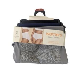 Warners Blissfull Benefits 3 Pair Smoothing High Waist Panites Women Size Medium